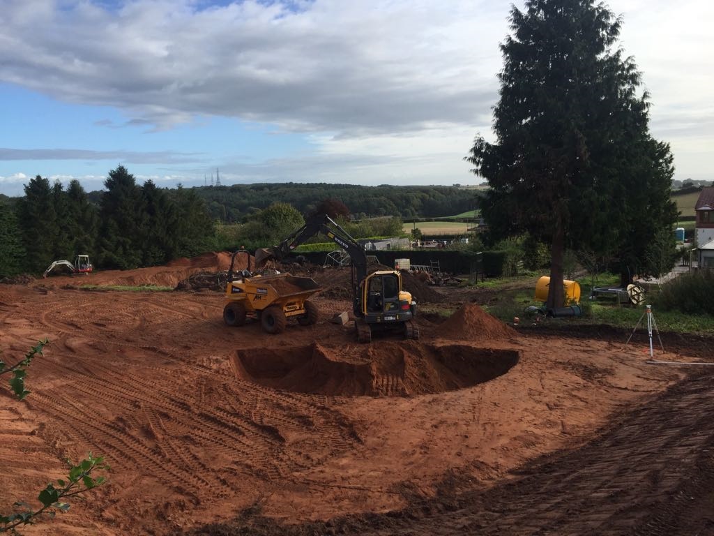 Foundations begin on a site cleared by Guy Nixon Groundworks in Cheshire